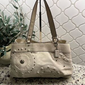 Coach Leather with Studded Applicate Satchel - 16273